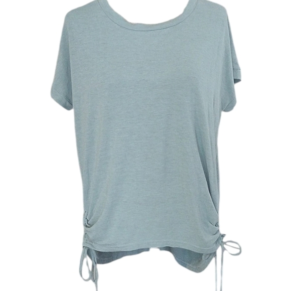 Jodifl Teal Side tie Short Sleeve Top Small Oversized Shirt - Picture 1 of 7